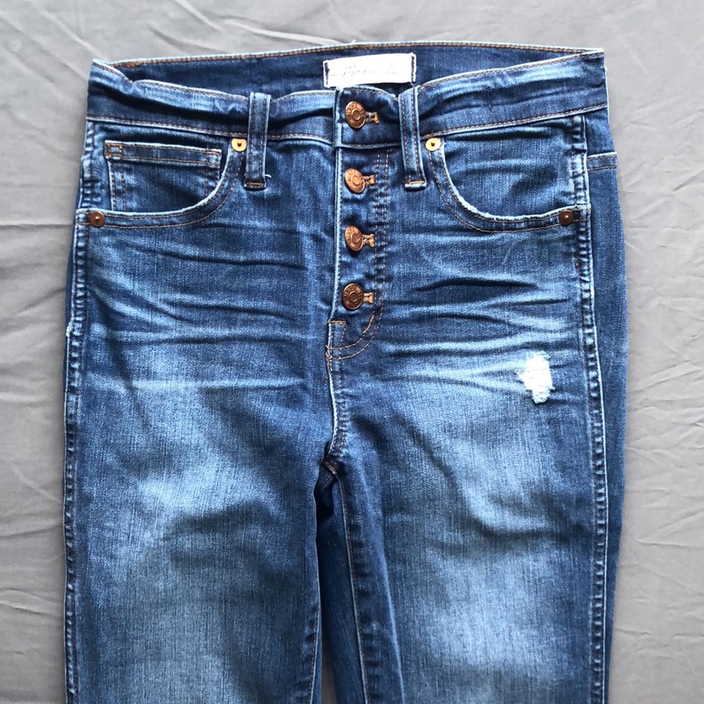 Madewell 10" High-Rise Skinny Jeans: Drop-Hem Edition Sz 25 - Picture 4 of 14